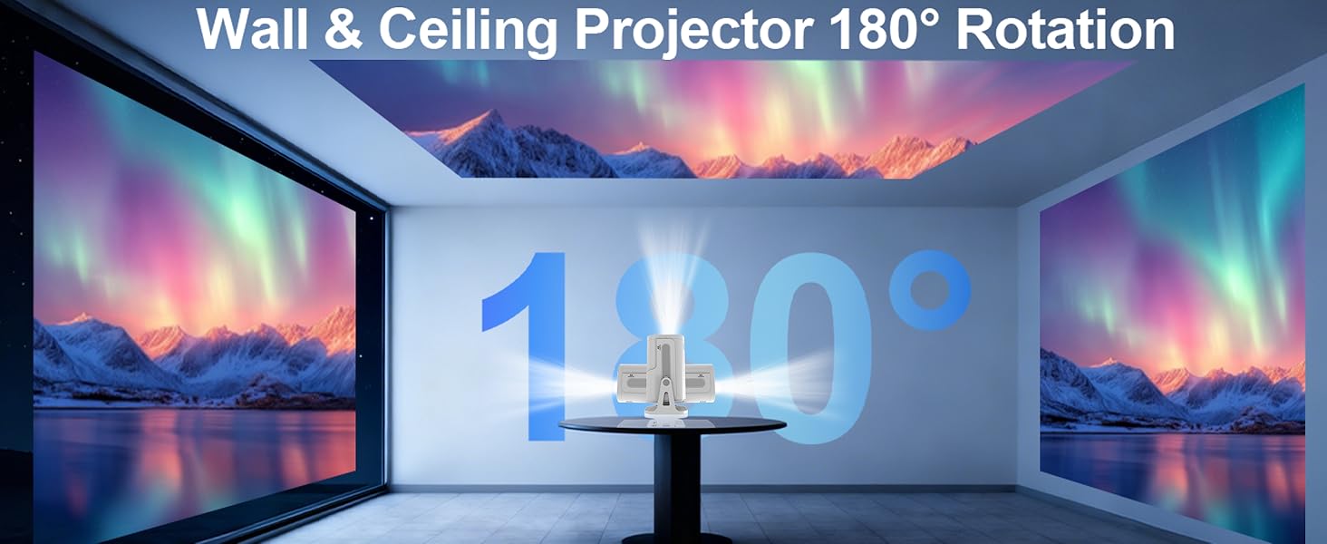 Auto Keystone 180° Rotatable Portable Projector