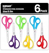 Kids Scissors 6-Pack, Scissors for School, Safety Scissors, Blunt Tip Scissors, 5.5 Inch