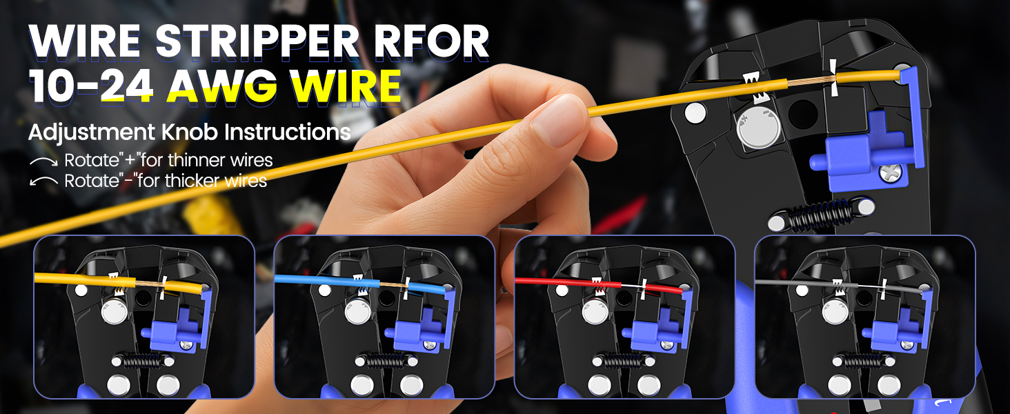 wire stripper AWG 22-18(0.5-1mm²),AWG 22-10(0.5-6.0mm²),AWG 16-14(1.5-2.5mm²),AWG 12-10(4 -6.0mm²)