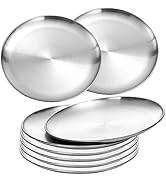 304 food Grade Stainless Steel Dinner Plate for Main Dishes, Grilled Meat, Dessert, Salad, and Fr...
