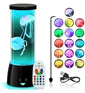 LEDHOLYT Cool Jellyfish Lamp – Remote Dimmable Control Multi &amp; 17 Color Changing Mood Light – Gif...
