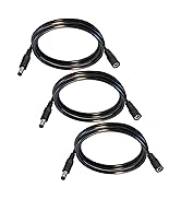 GGIPOWY 5.5mm x 2.1mm 12V DC Power Cable 3-Pack,DC5521 Male to Female Extension Cable 18AWG for C...
