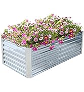 FORTUNO 6x3x2FT High Galvanized Raised Garden Bed Box 71"x35.5"x22.4", Large Metal Outdoor Flower...