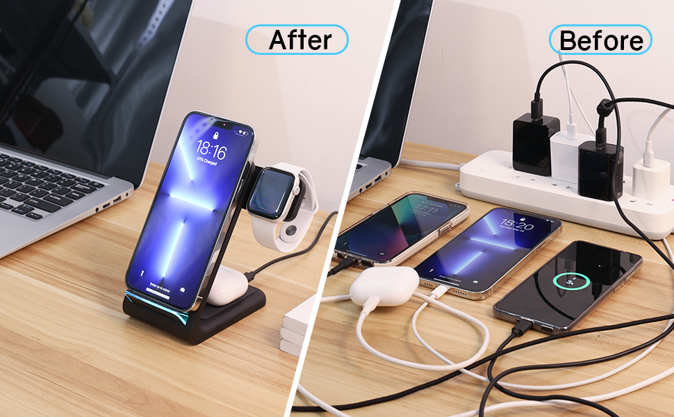 wireless charger charging station stand dock iphone apple iPhone 15 14 13 12 11 pro max plus