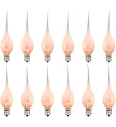 Goothy Silicone Dipped Flicker Flame Candle Light Bulbs, 1 Watts Silicone Replacement Bulbs for C...