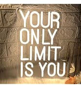 Your Only Limit Is You Neon Sign Neon Signs for Wall Decor USB powered Letters Neon Light Sign fo...