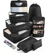 Veken 8 Set Packing Cubes for Travel, Suitcase Essentials Organizer Bags Set for Luggage, Road Tr...
