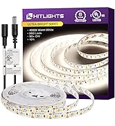 HitLights LED Strip Lights Neutral White, 10ft UL-Listed Premium High Density LED Strip, 360 LEDs...