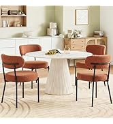 DUMOS Dining Chairs Set of 2, Mid Century Modern Chair Round Upholstered Curved Backrest, Kitchen...