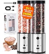 Nicefox Electric Salt and Pepper Grinder Set &amp; Shakers, 240ML Largest Capacity Automatic Mill wit...