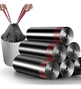 8 Gallon Trash Bags 120 Count Black Drawstring Trash Bags Thick Garbage Bags for Office Kitchen H...