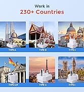 TREVOLTY 2000W Voltage Converter US to Europe for Hair Dryers, 7-in-1 220V to 110V Converter for ...