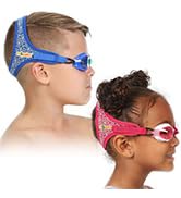 Frogglez kids goggles for long hair; soft neoprene strap won&amp;#39;t pull braids or tangle high buns.