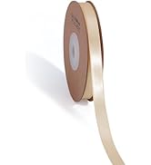 LaRibbons Nude Satin Ribbon 3/8 Inch 25 Yards Luxury Double Faced Silk Ribbon for Flower Bouquet ...