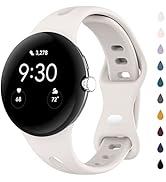 Eiavike Slim Bands Compatible with Google Pixel Watch Band Adjustable Breathable Soft Silicone Sp...