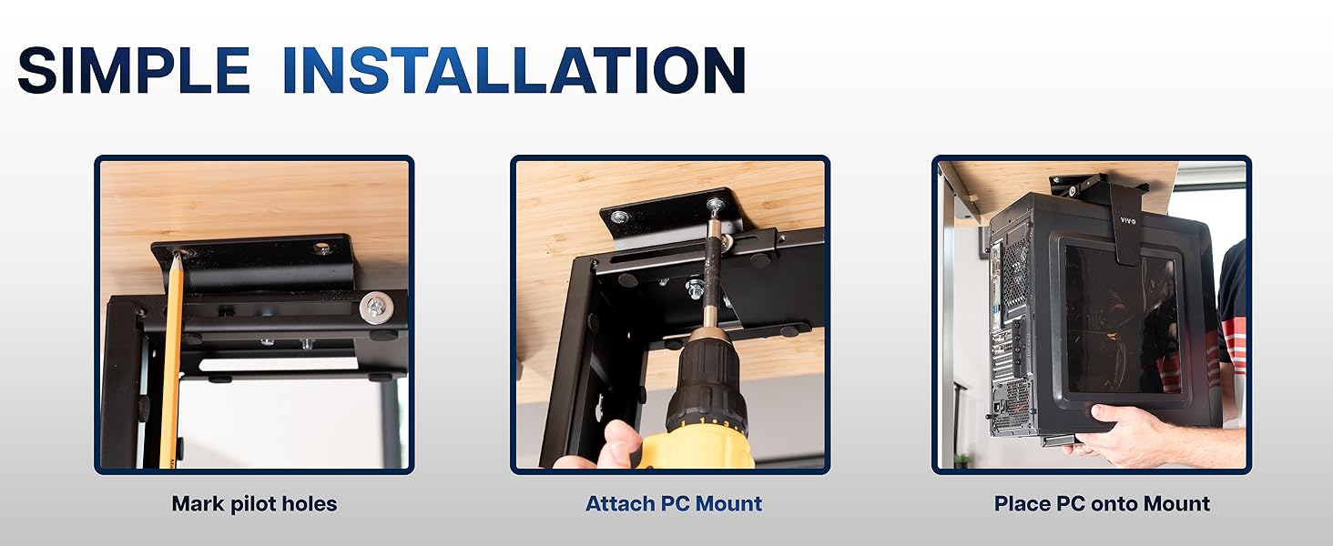 pc mount under desk, adjustable computer holder, cpu wall mount, swivel tower stand, desk pc tray