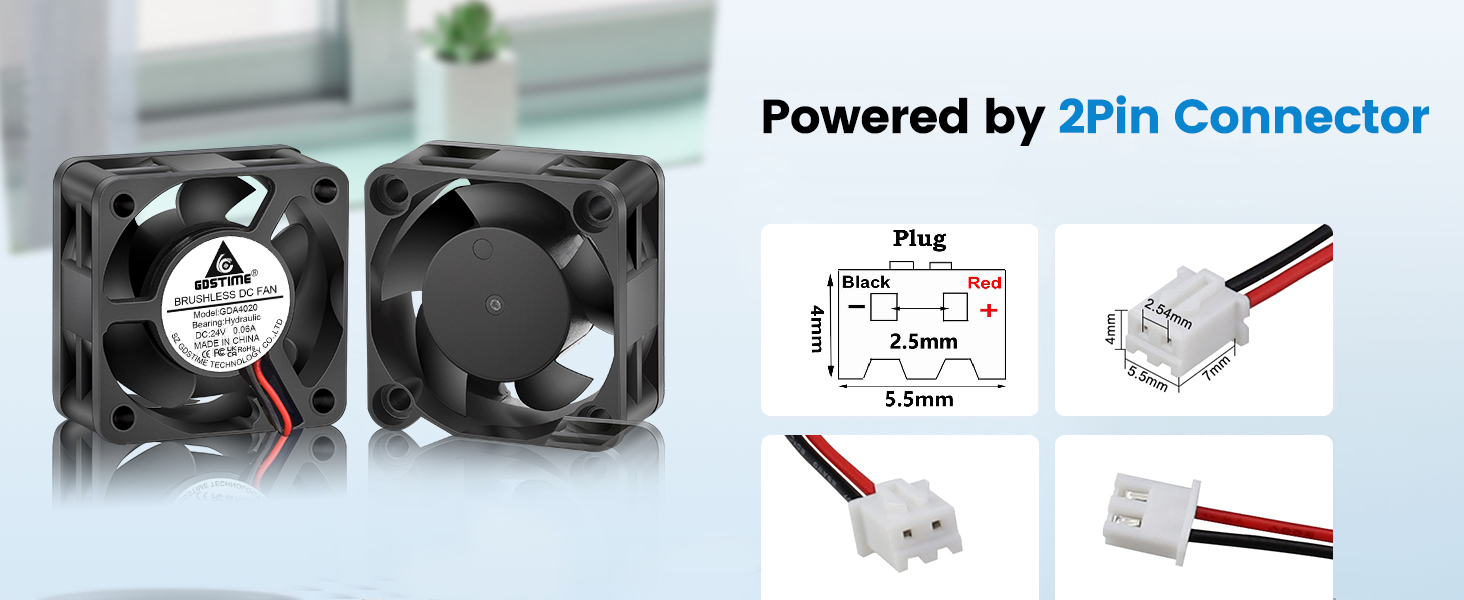 4cm 40mm 40x40x20mm 24v 2pin mini case cooler dc cooling fan for 3d printer