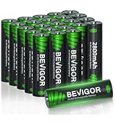 BEVIGOR Rechargeable AA Batteries,2800mAh High Capacity Double A Batteries 1.2V NiMH Low Self Dis...