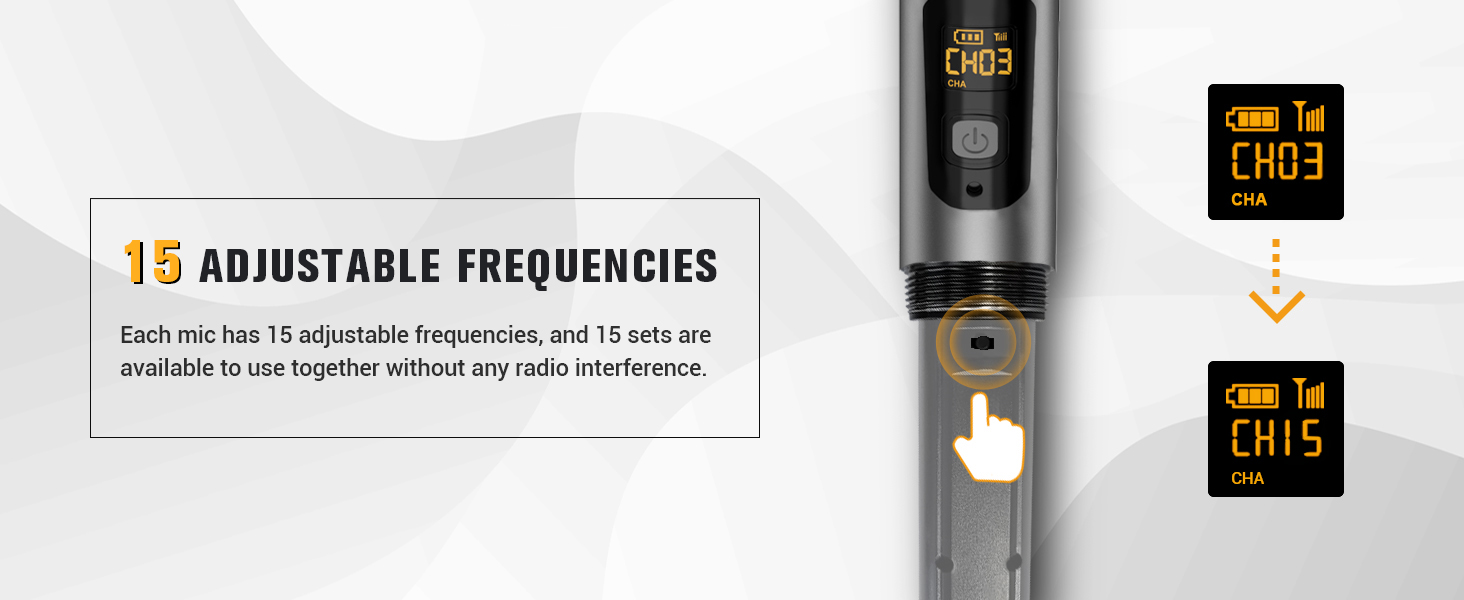 15 adjustable frequencies