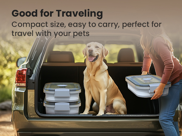 Dog Food Storage Container Collapsible Dog Food Container with Airtight Lids