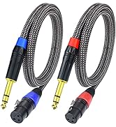 Ihurllu Balanced 1/4" TRS to XLR Female Microphone Cable, 10Feet 6.35mm Quarter Inch to 3pin XLR ...