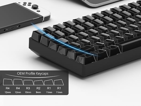 PBT Keycaps, Shine Through Keycaps Black 60 65 75 100 Percent, Crystal Jelly Translucent Key caps