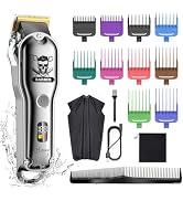 Hatteker Hair Cutting Kit Pro Hair Clippers for Men Professional Barber Clippers IPX7 Waterproof ...
