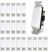 AIDA Single Pole Rocker Decorator Light Switch, 15 Amp Self-grounding Electrical Light Switches, ...