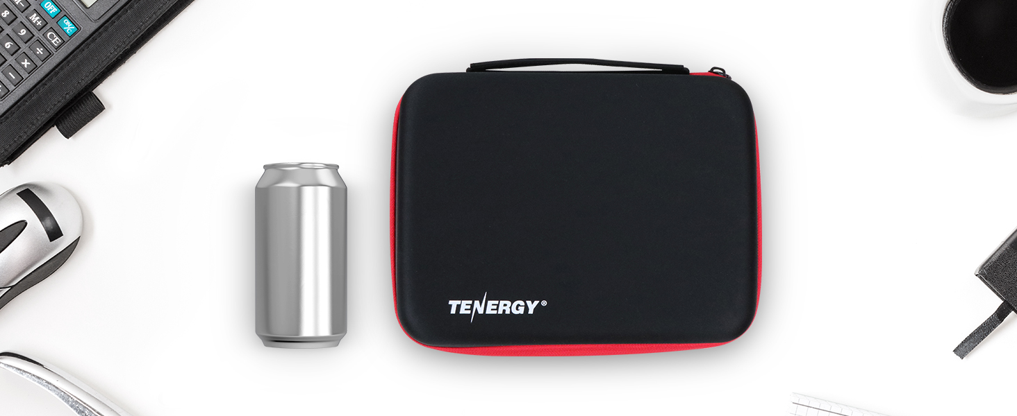 Small and compact case around the size of a soda can