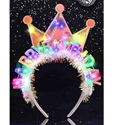 DRESBE Light Up Birthday Headband LED Crown Headbands Birthday Party Favors Hair Accessories for ...