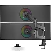 Ergounion Dual Monitor Arm for 13-49 Inch Ultrawide Screens, Heavy Duty Monitor Mount for 2 Monit...