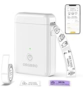 ORGBRO Label Maker Machine with Tape, X1 Portable Bluetooth Mini Label Printer for Organizing Sto...