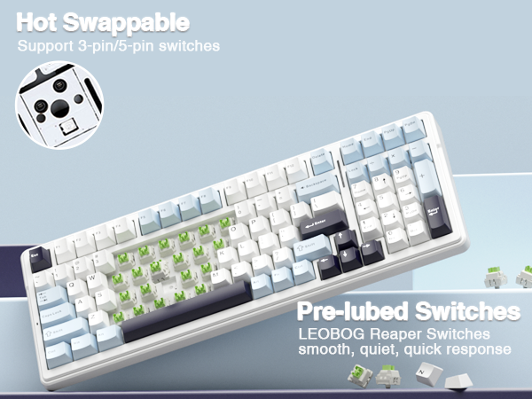 leobog reaper switches mechanical keyboard hot swap custom keyboards computer pc game keyboard