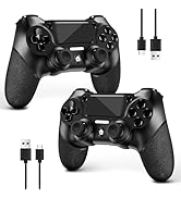 AceGamer 2 Pack Wireless Controller for P4, with Non-Slip Grip of Both Sides and 2 USB-C Cable! (...