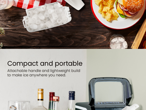 Removable ice basket holds up to 1 lb of ice