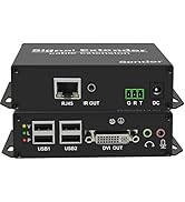LornCeng DVI KVM Extender | Over Gigabit Ethernet Cat5e/6/7 | 4K@30?Hz | Up to 393?ft Range | 4-P...