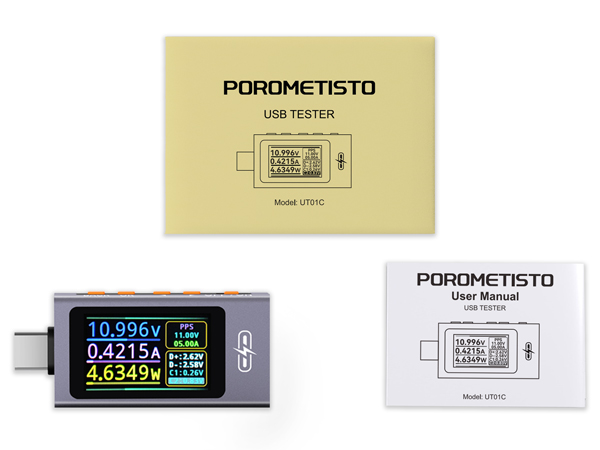 UT01C USB C Tester, User Manual, Packing box