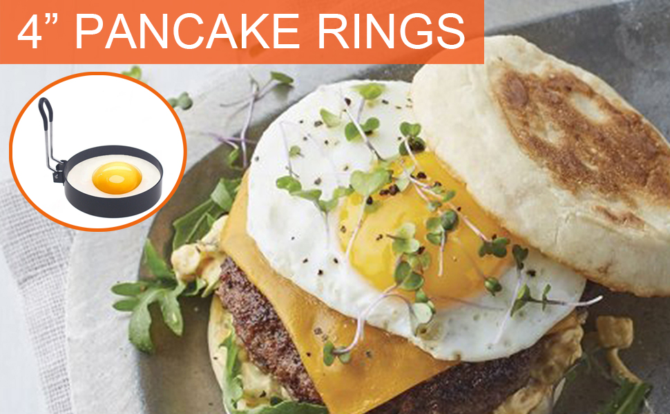 Upgrade Large Egg Rings Set,8 Large Omelet Ring,6 Pancake Ring,4 Egg Ring,