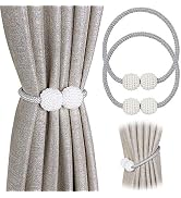Pinowu [2 Pack] Magnetic Curtain Tiebacks Convenient Drape Tie Backs,Pearl Decorative Rope Holdba...