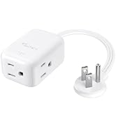 NUTICT Surge Protector Extension Cord, Left Angled Flat Plug Power Cord with 3 Grounded Outlets, ...