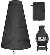 Chiminea Cover Waterproof Protective Cover Patio Furniture Covers, Outdoor Fireplace, Adjustable ...