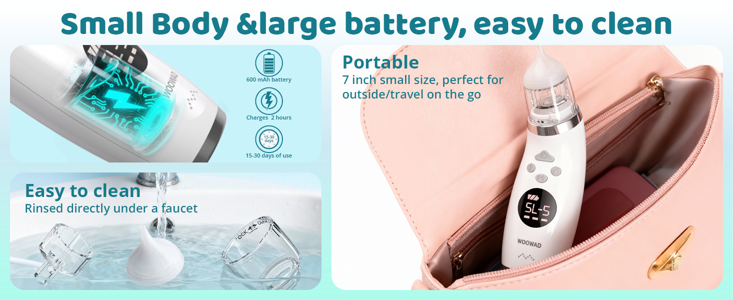 type c rechargeable waterproof portable baby nose sucker travel