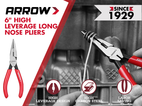 AHT03001AZ ARROW 6IN LONG NOSE PLIERS
