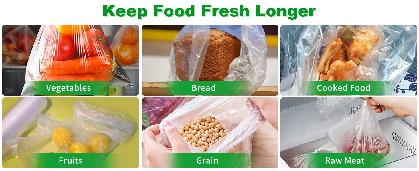 clear plastic bags for foods