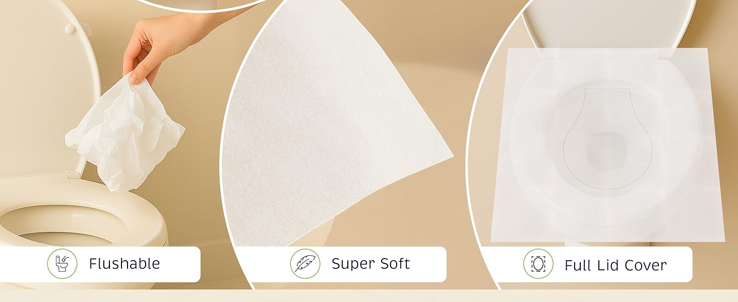full coverage, toilet, soft material, flushable, full lid cover