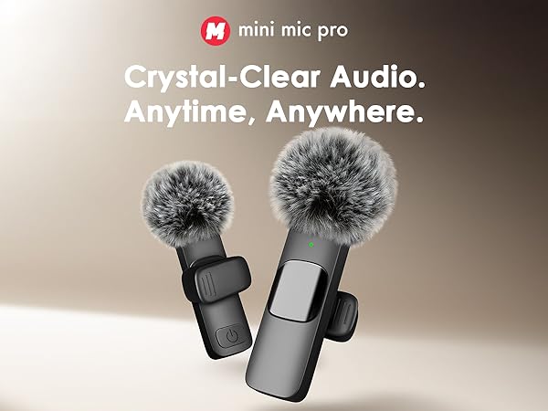 Microphone for iPhone, wireless microphones, mini mic, bluetooth microphone, lavalier microphone