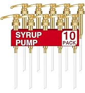 10Pcs Gold Squirt Syrup Pump, Coffee Syrup Pump Dispenser Coffee Syrup Bottle 750ml 25.4oz Syrup ...