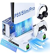 Svetaecho PS5/Slim/Pro Stand and Turbo Cooling Station with Controller Charging Station for PlayS...
