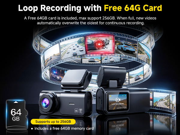 AXB Dash Cam Front and Rear: 4K+2.5K Dashcam with 5G WiFi APP Dual Dash Camera for Cars