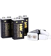 HW 9V Battery for Smoke Detector, 9V Rechargeable Lithium Batteires, 4 Pack USB Type-c 9 Volt Rec...